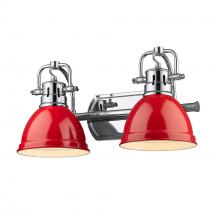  3602-BA2 CH-RD - Duncan 2 Light Bath Vanity in Chrome with Red Shades